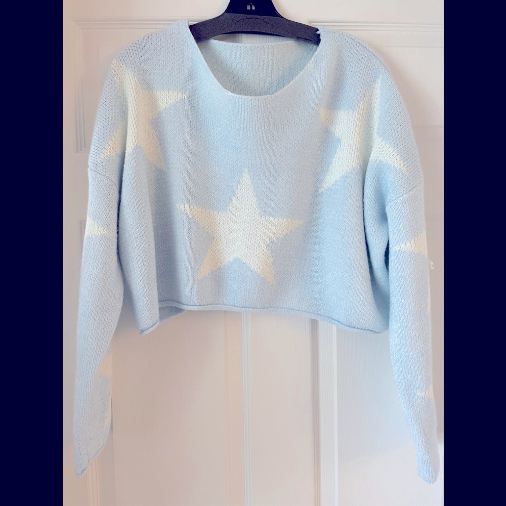 Baby blue star sweater